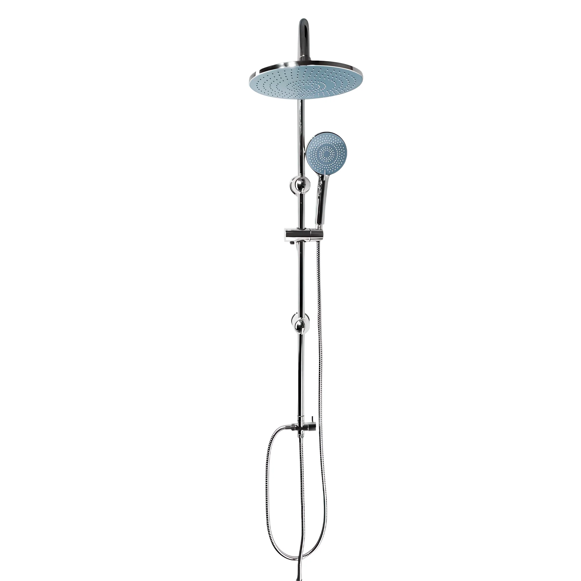 Columna de Ducha Simple Plateada Cromada Sin Griferia - Image 2