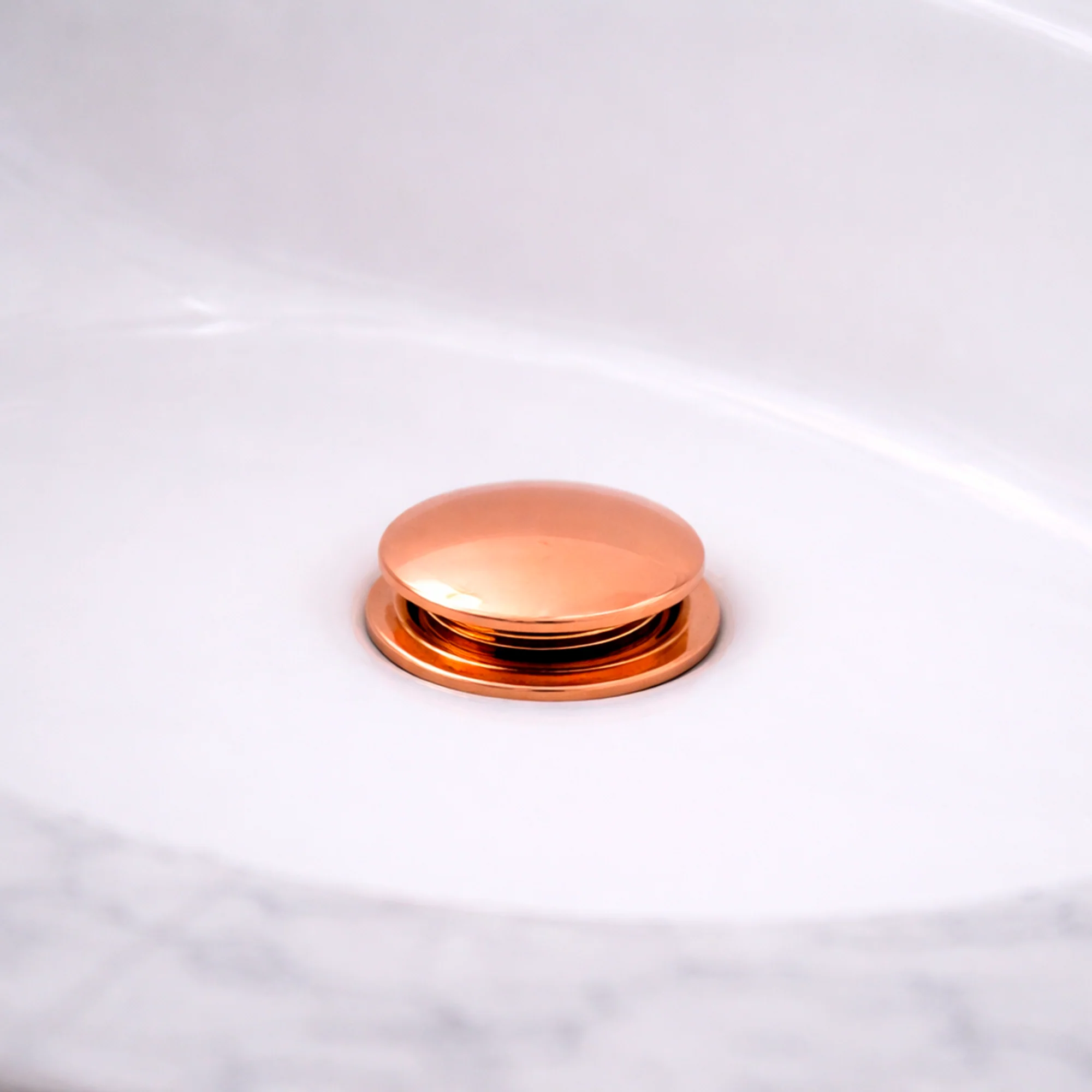Desague de Push para Lavamanos Oro Rosa en Acero - Image 3