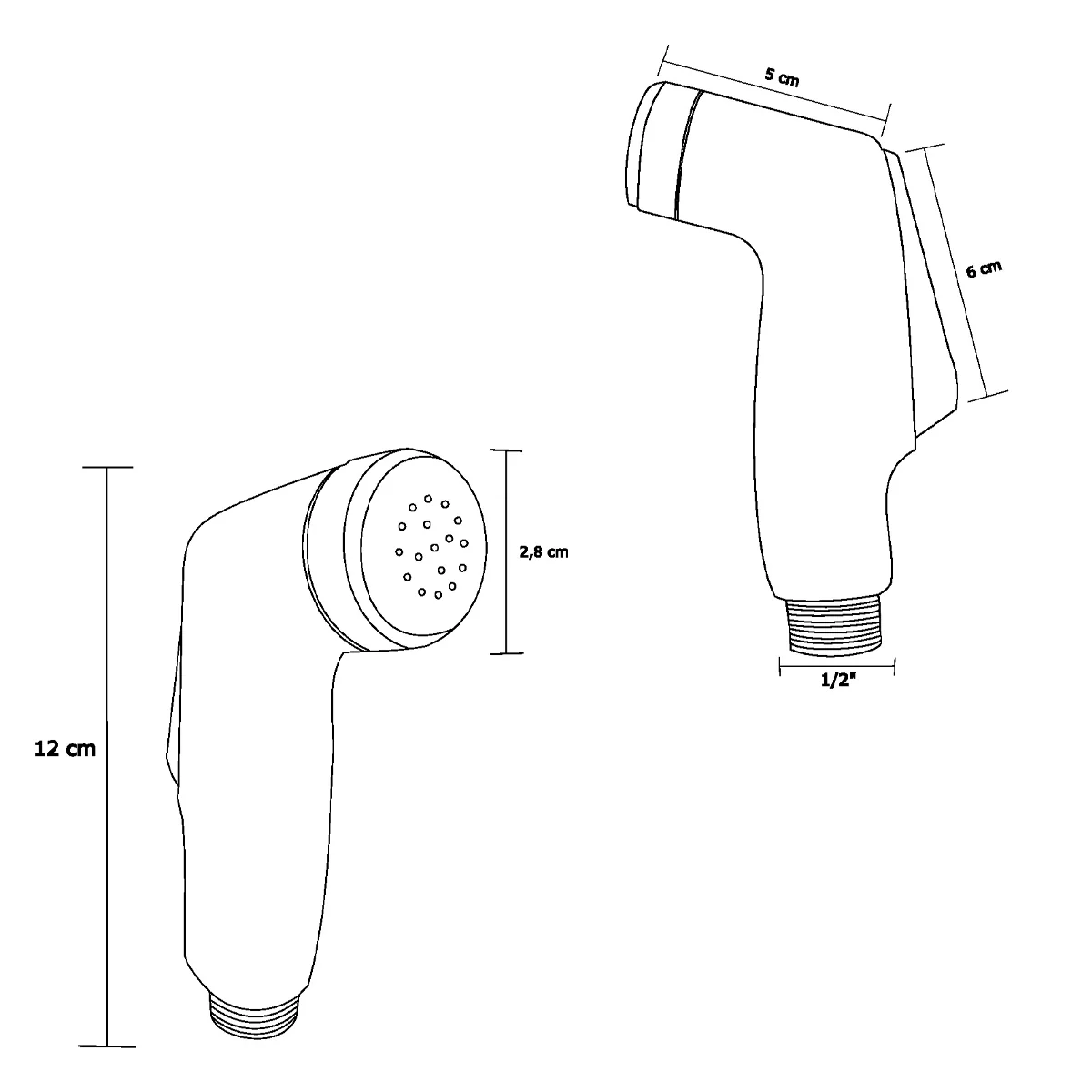 Ducha Bidet en ABS Plateada Cromada Tipo Pist - Image 3