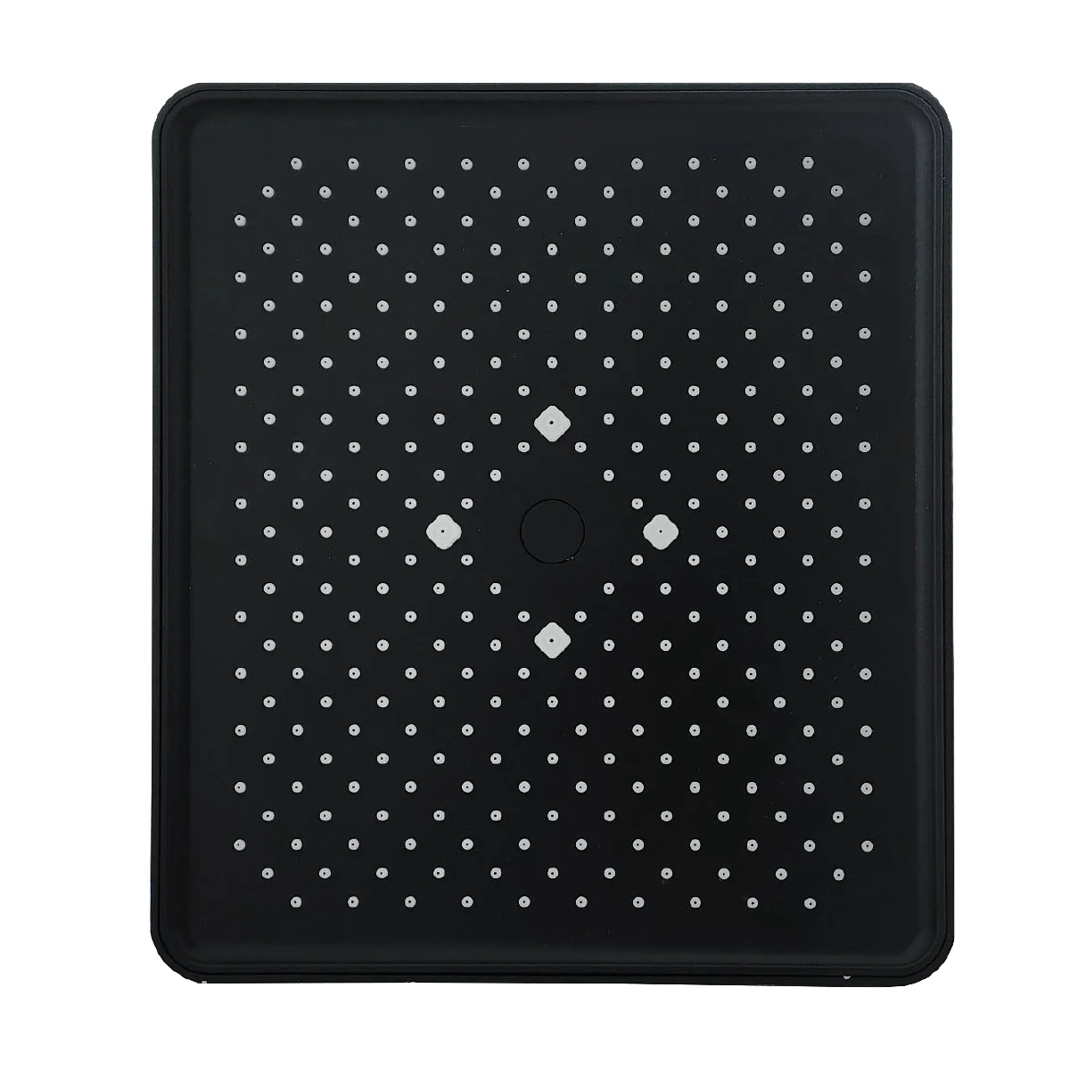 Ducha Regadera Rectangular Negra Mate 22cm Estilo Rombo
