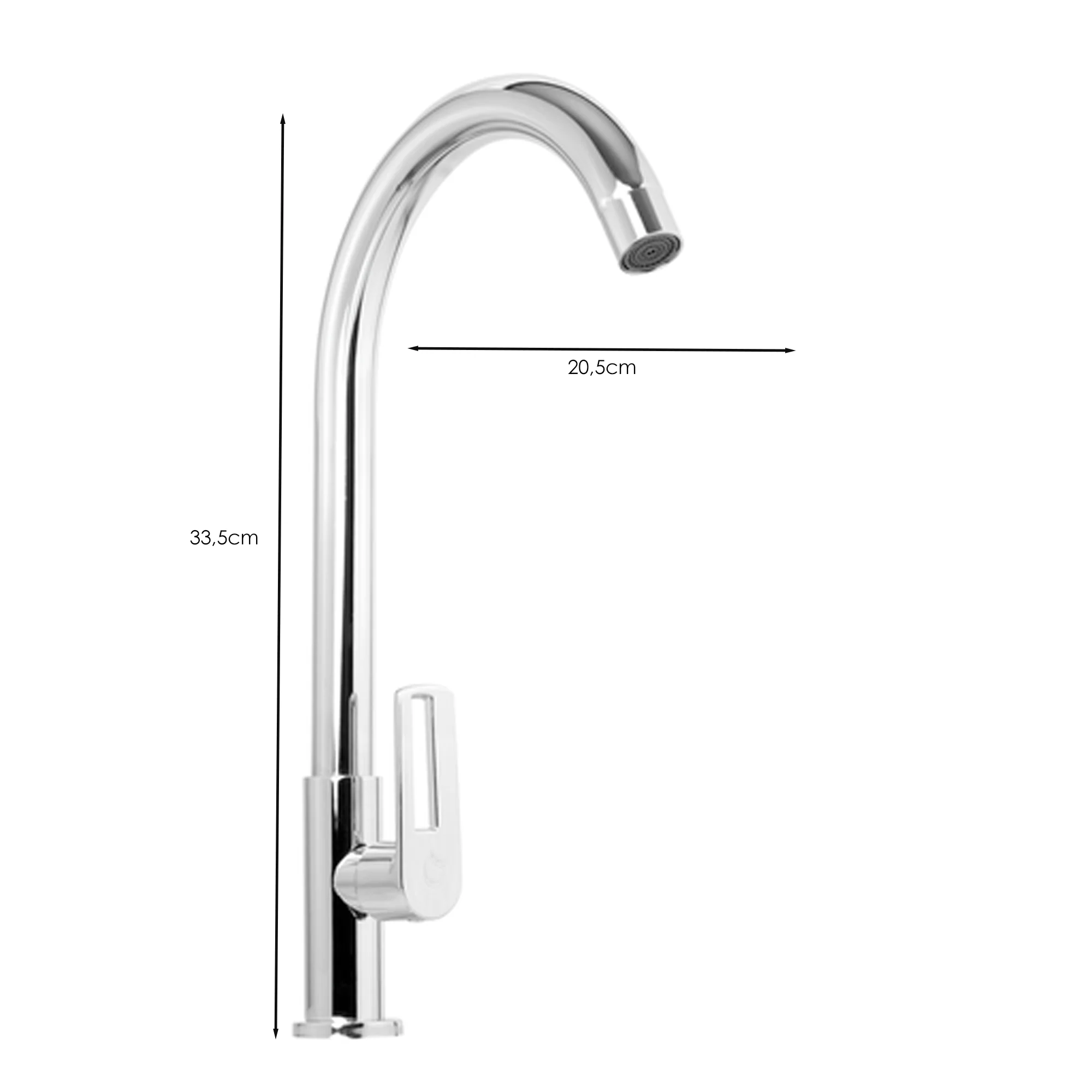 Griferia Agua Fria Lavaplatos Alta Plateada Cromada Bch - Image 2