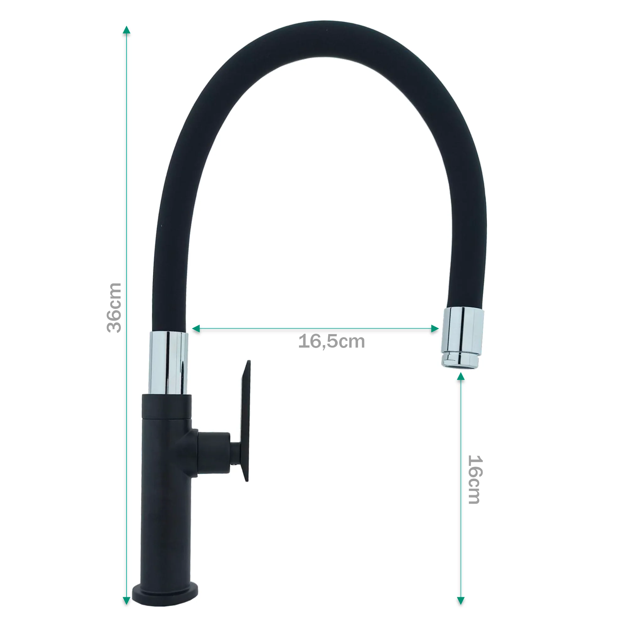 Griferia Lavaplatos Agua Fria Flexible Negro - Image 2