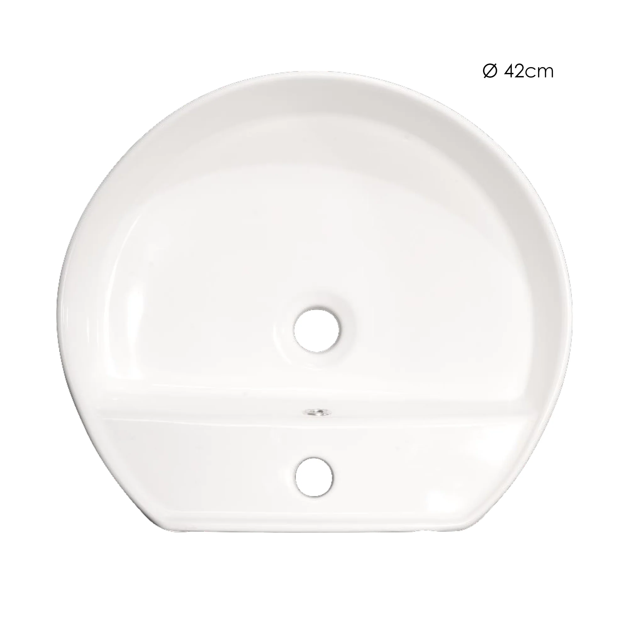 Lavamanos Blanco Sobreponer Blanco Redondo Base Grifo 42cm - Image 2