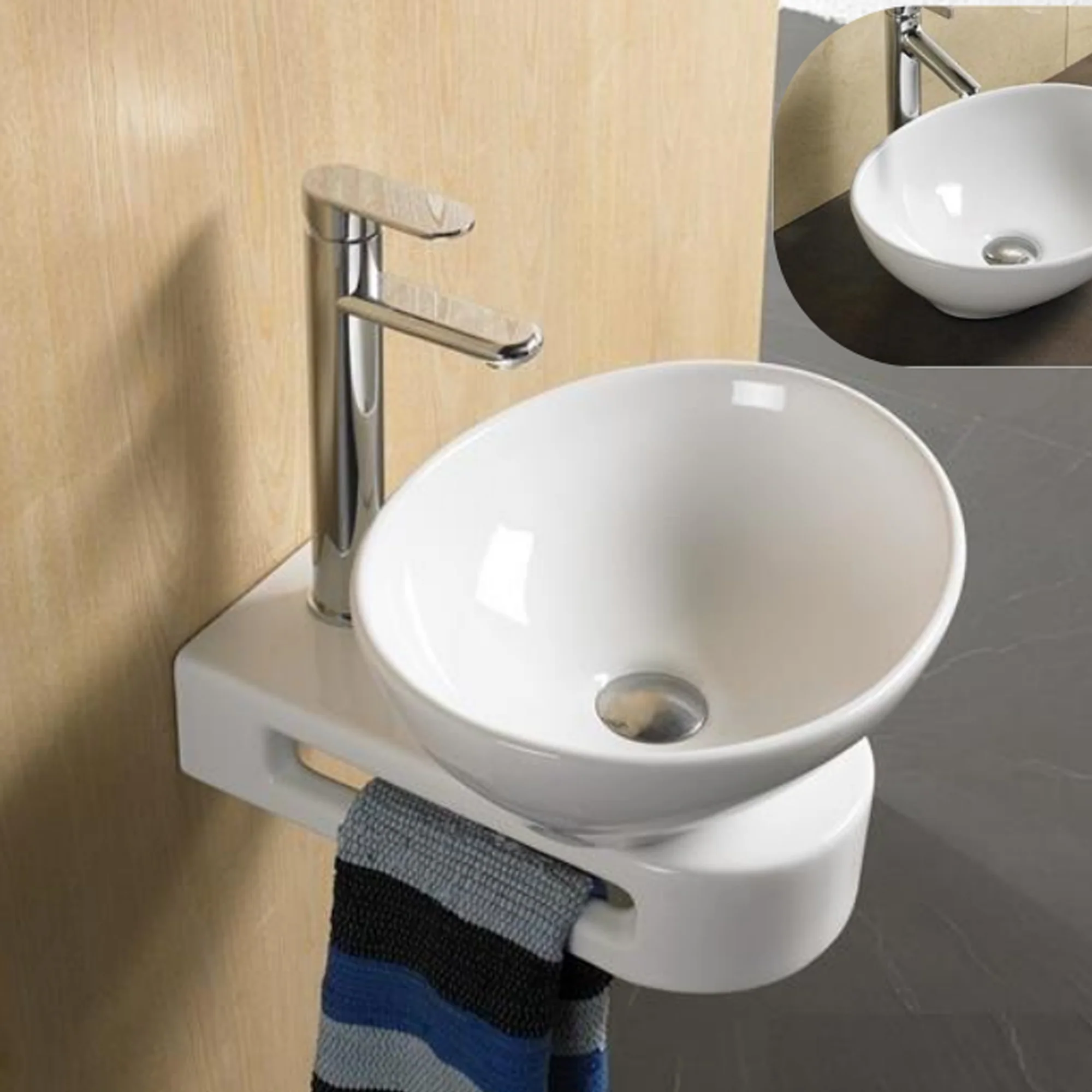 Lavamanos de Sobreponer en Ceramica Blanco Canoa 40*33cm - Image 3