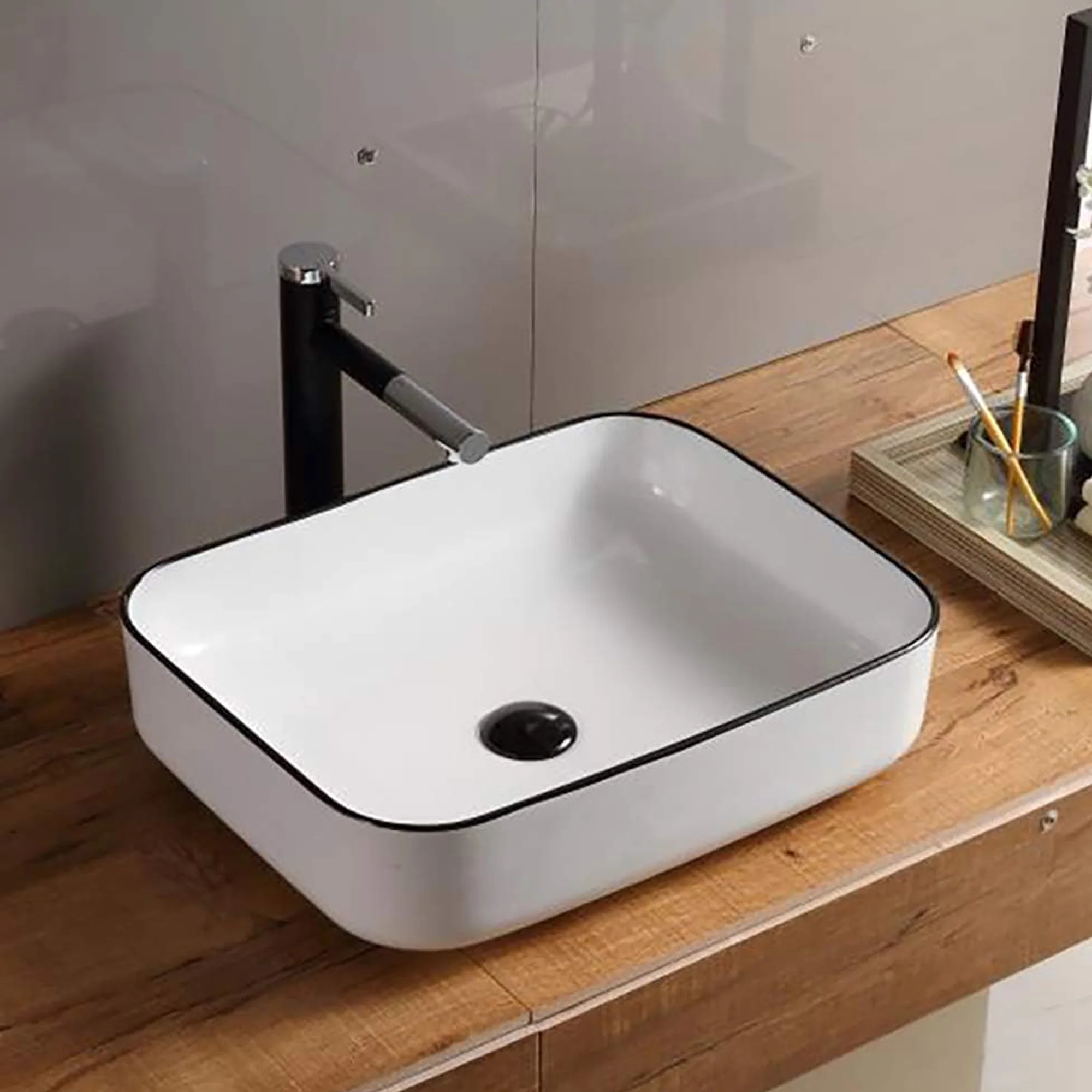 Lavamanos Sobreponer Rectangular Blanco 51*40cm - Image 3