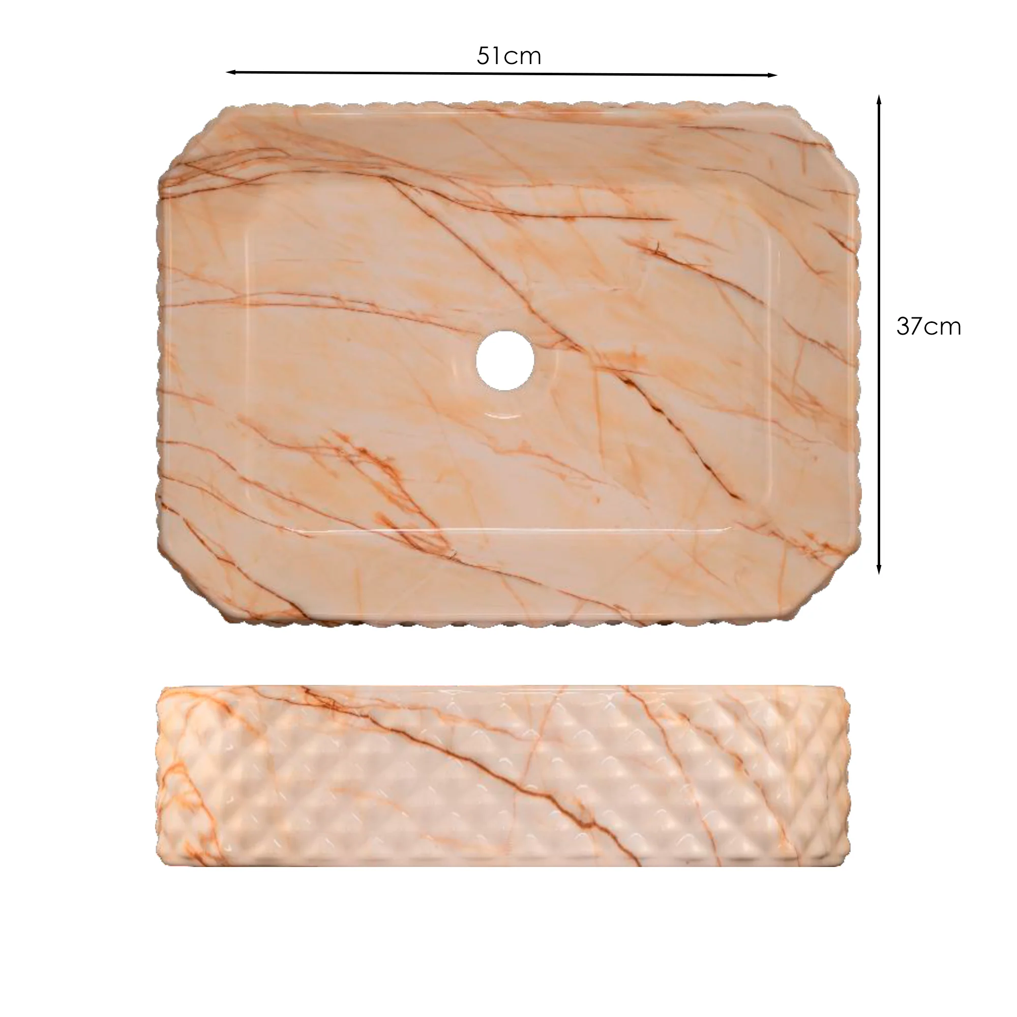 Lavamanos Sobreponer Rectangular Stella Beige - Image 2