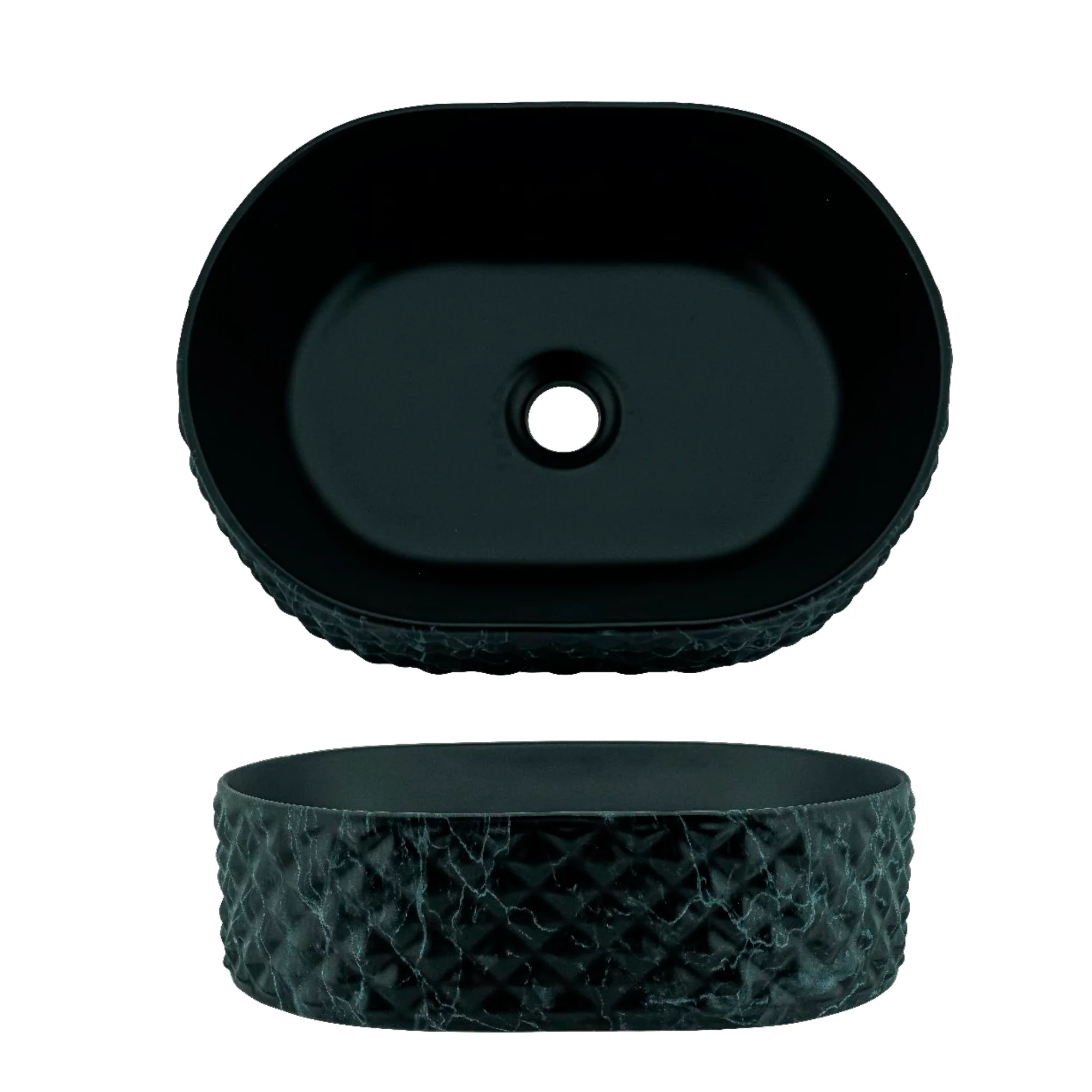 Lavamanos Sobreponer Ovalado Negro Crystal - Image 2