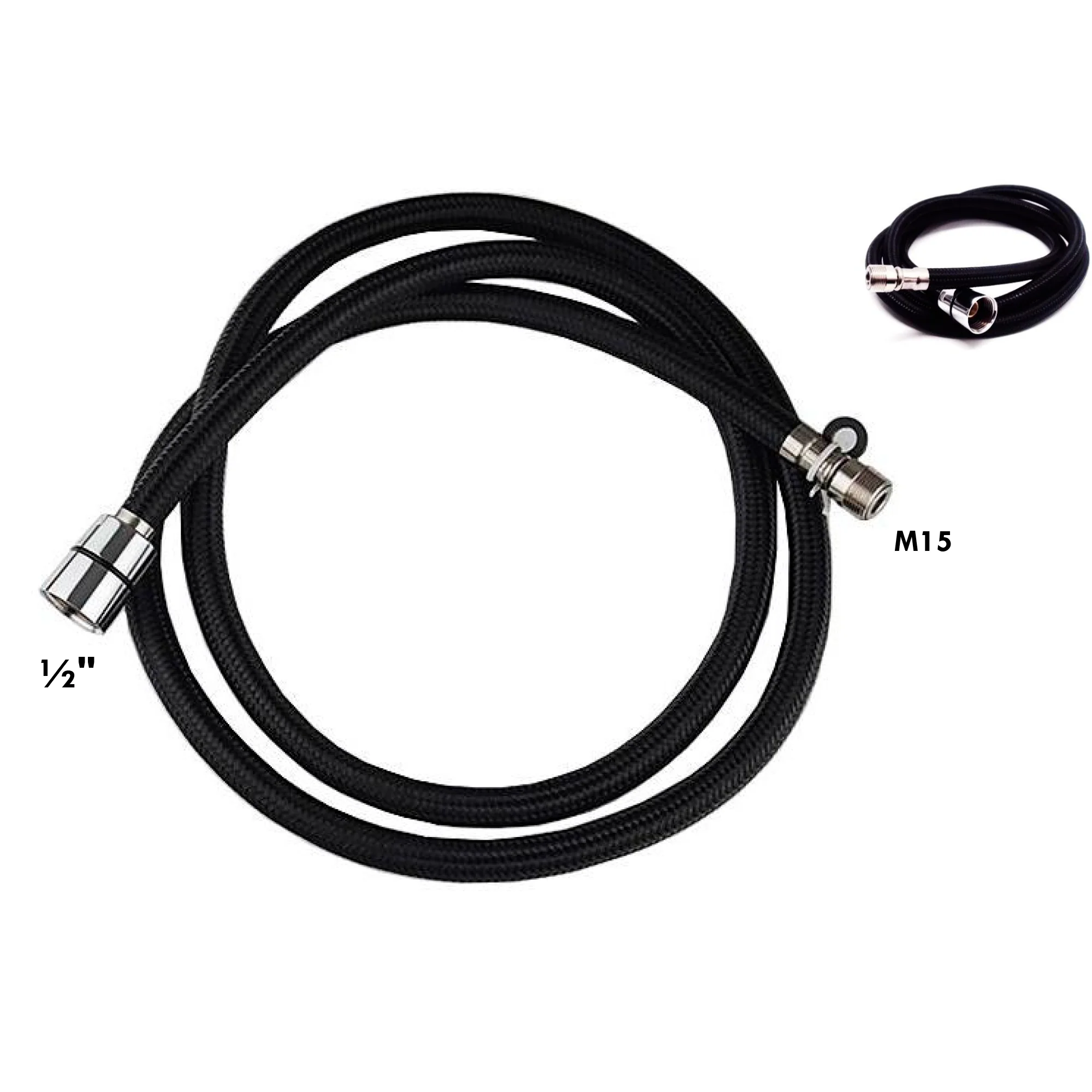 Manguera para Extension de Lavaplatos Nylon Negra 150cm