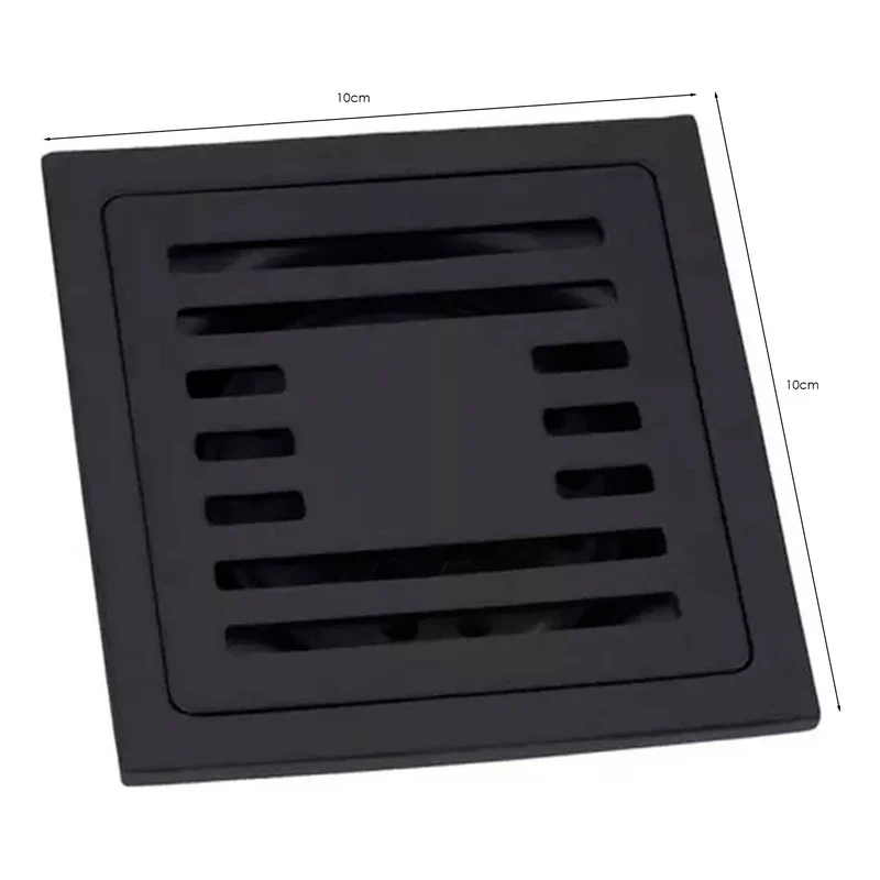 Rejilla De Piso Cuadrada De Lujo Negro Mate 10x10cm - Image 2