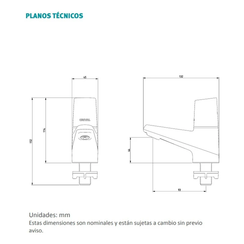 Grifería Para Lavamanos Sencillo Solid Cromo Grival - Image 7