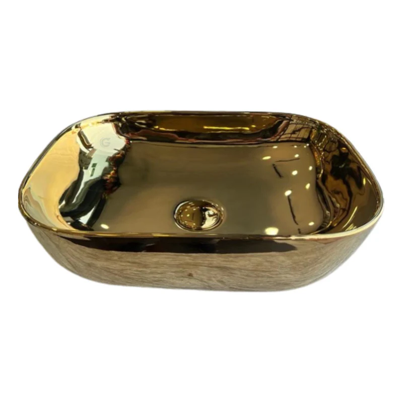Lavamanos - Baño Dorado De Lujo Rectangular  Doha