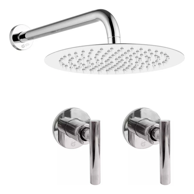 Kit Ducha 15cm Tubo + Mezclador Ducha + Manijas Mucca
