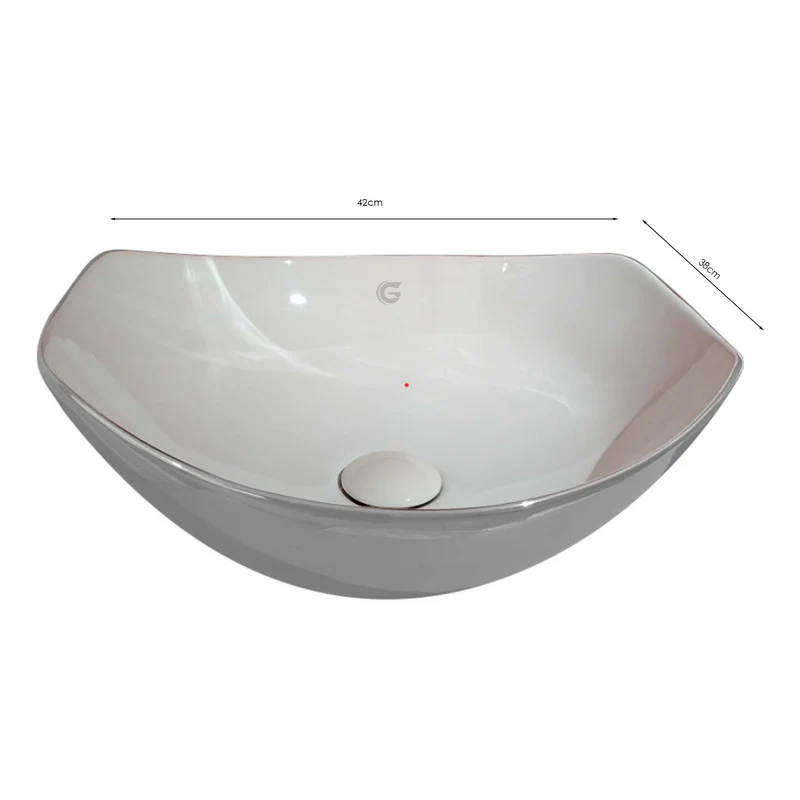 Lavamanos De Sobreponer Gris Silver 42*38cm - Image 2