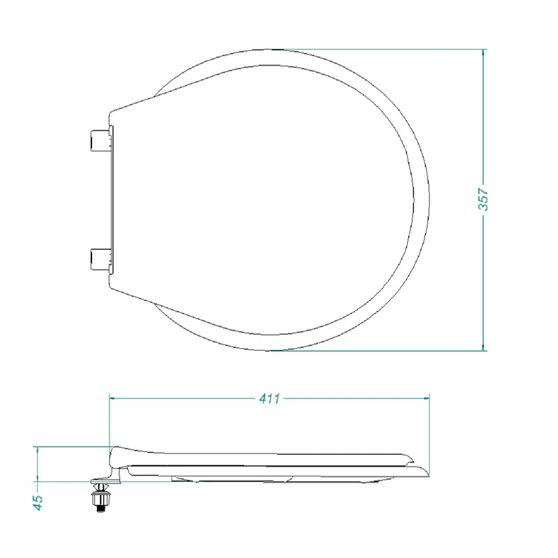 Asiento Sanitario Basic Corona Redondo Blanco - Image 6