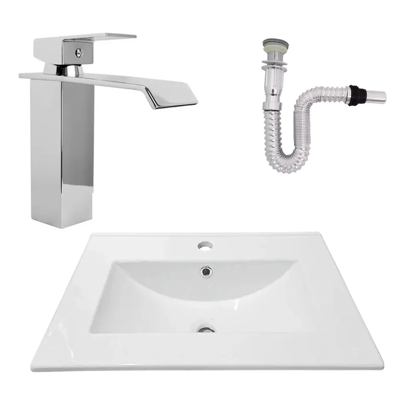 Kit Placa Lavam. 61*46.5cm+griferia Monocontrol+push Flex18
