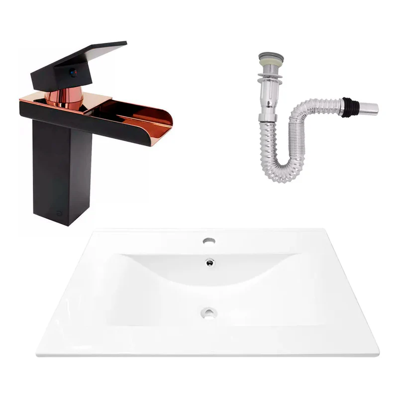 Kit Placa Lavam. 71*46.5cm+griferia Monocontrol+push Flex13