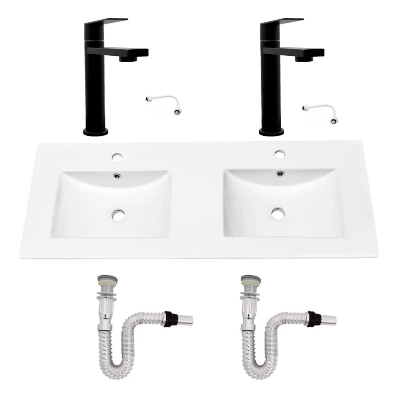 Kit Placa Doble Lavam.121*46.5cm+grif.ag.fria+push Flex11