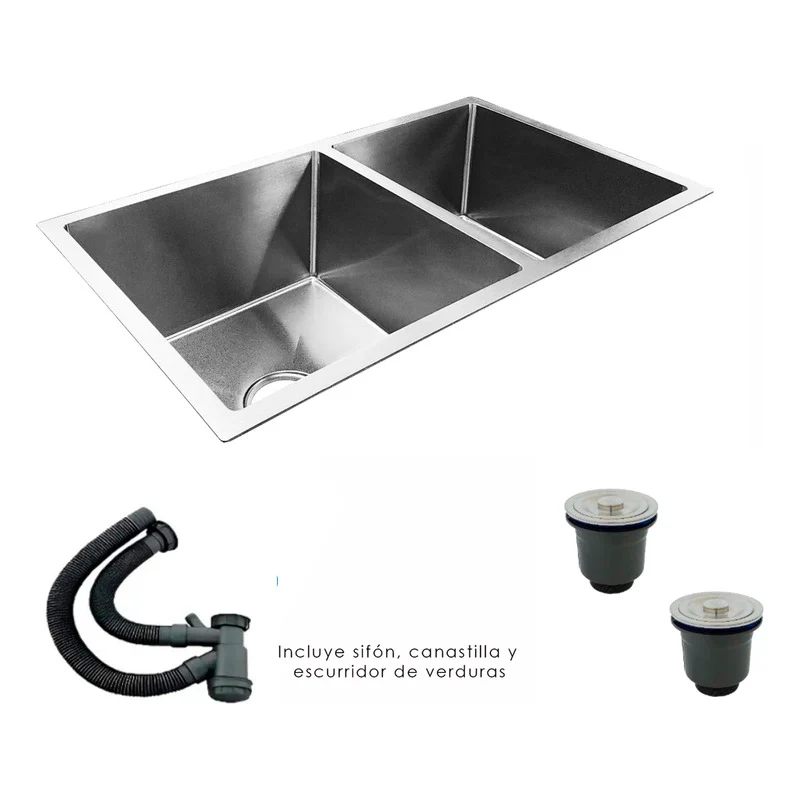 Combo Lavaplatos Doble 77*45cm+griferia Acqua +accesorios - Image 4