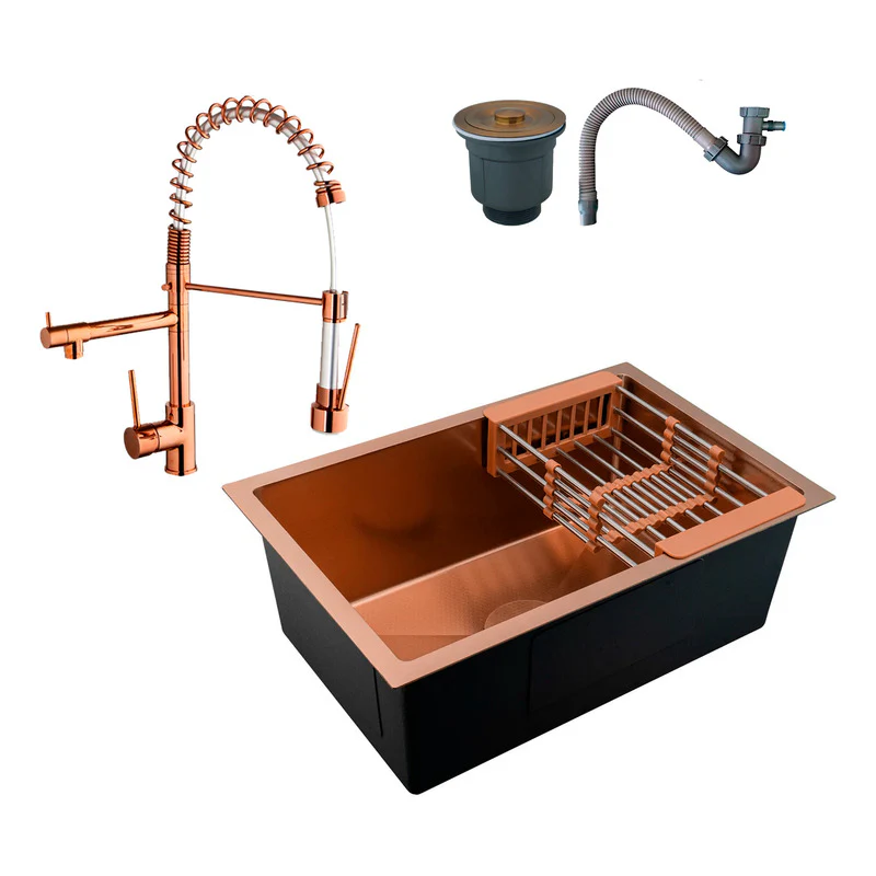 Combo Lavaplatos 60*45cm+griferia Lvp Gourmet Rose+acc