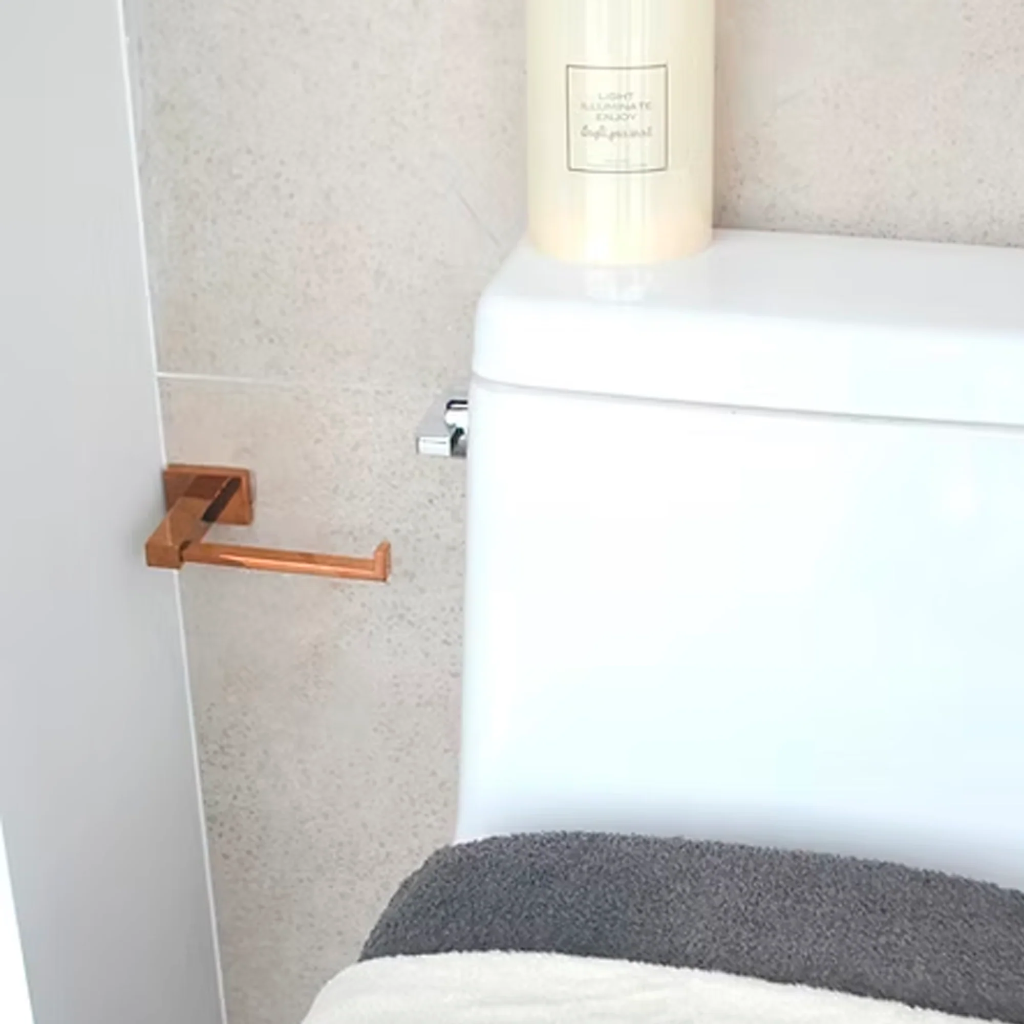 Porta Papel Papelera para Baño Oro Rosa Brillante Rubo - Image 3