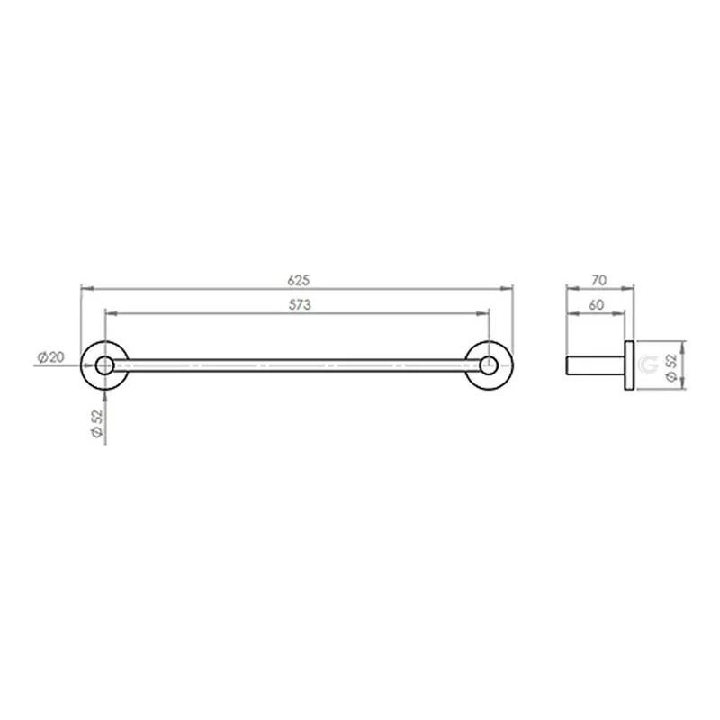 Toallero Barra Para Baño Cromado 60cm Benton - Image 2