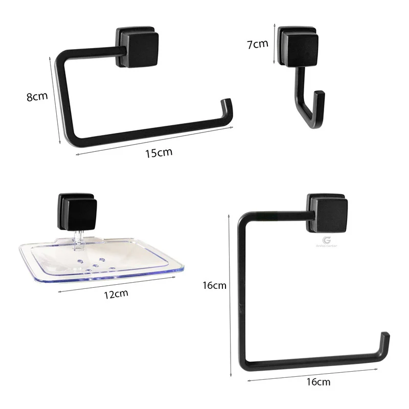 Juego De Accesorios Para Baño Ngro Mate X4 Piezas - Image 2