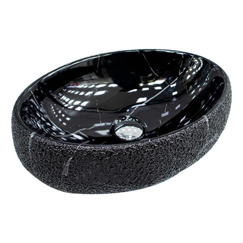 Lavamanos Redondo Negro Antractica 40x32cm - Image 2