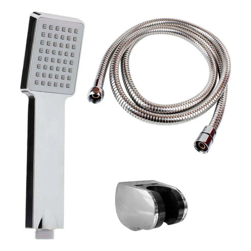 Kit Ducha Telefono En Abs Cromada + Manguera Y Soporte