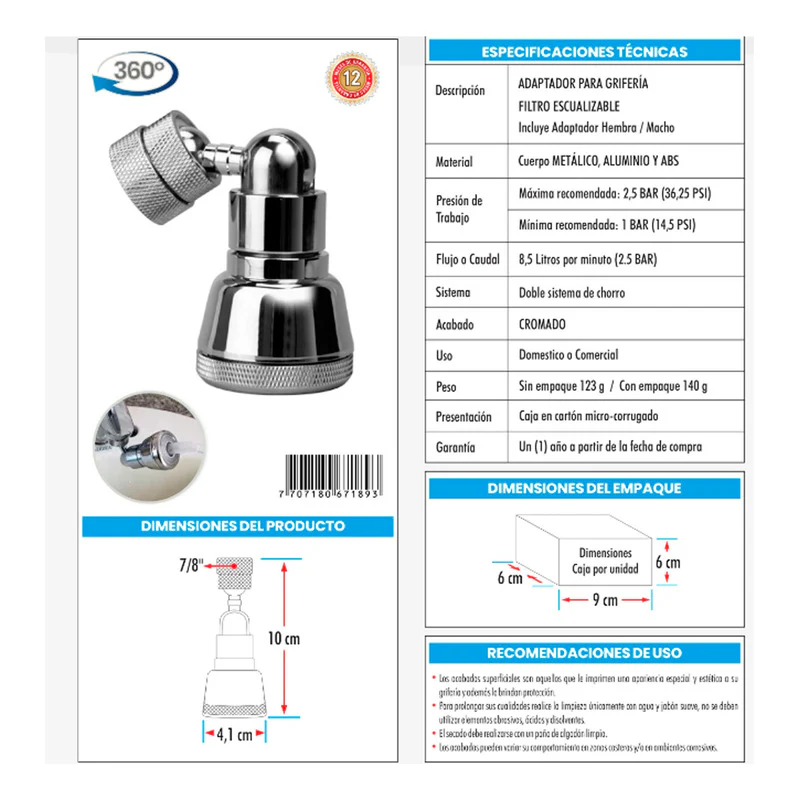Adaptador Para Grifería Filtro Escualizable - Image 3
