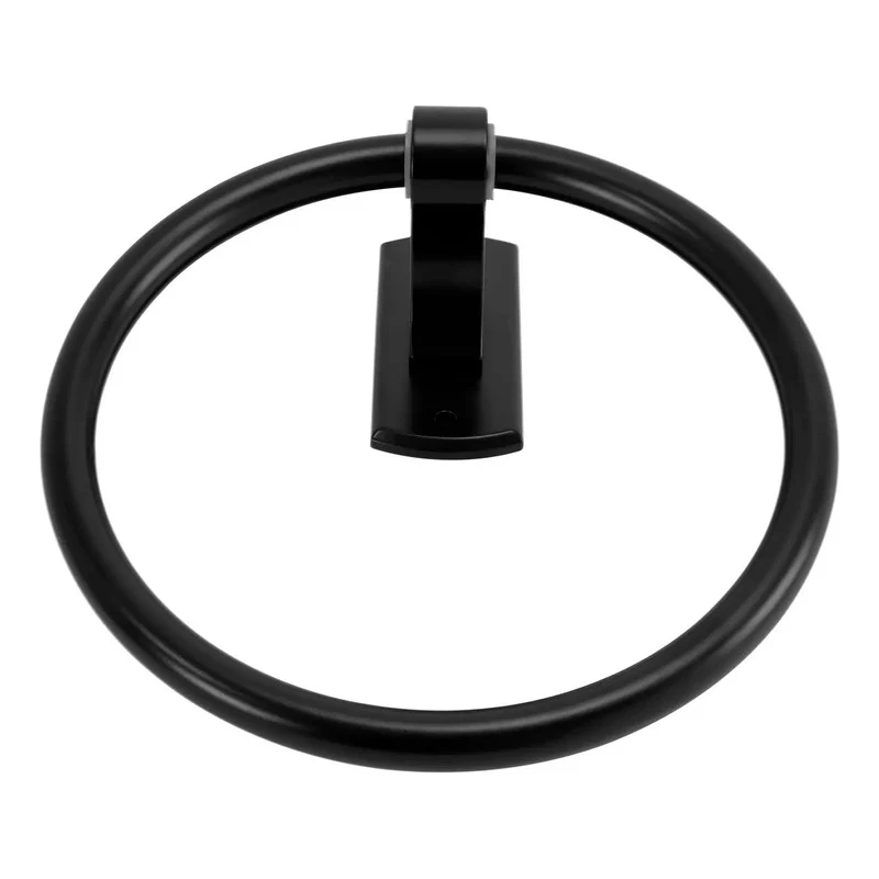 Toallero Tipo Aro Negro Base Rectangular - Image 2