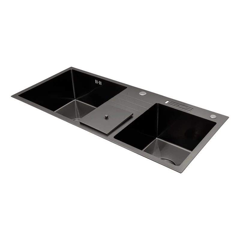 Lavaplatos En Acero Natural Negro 100*45cm + Accesorios - Image 3
