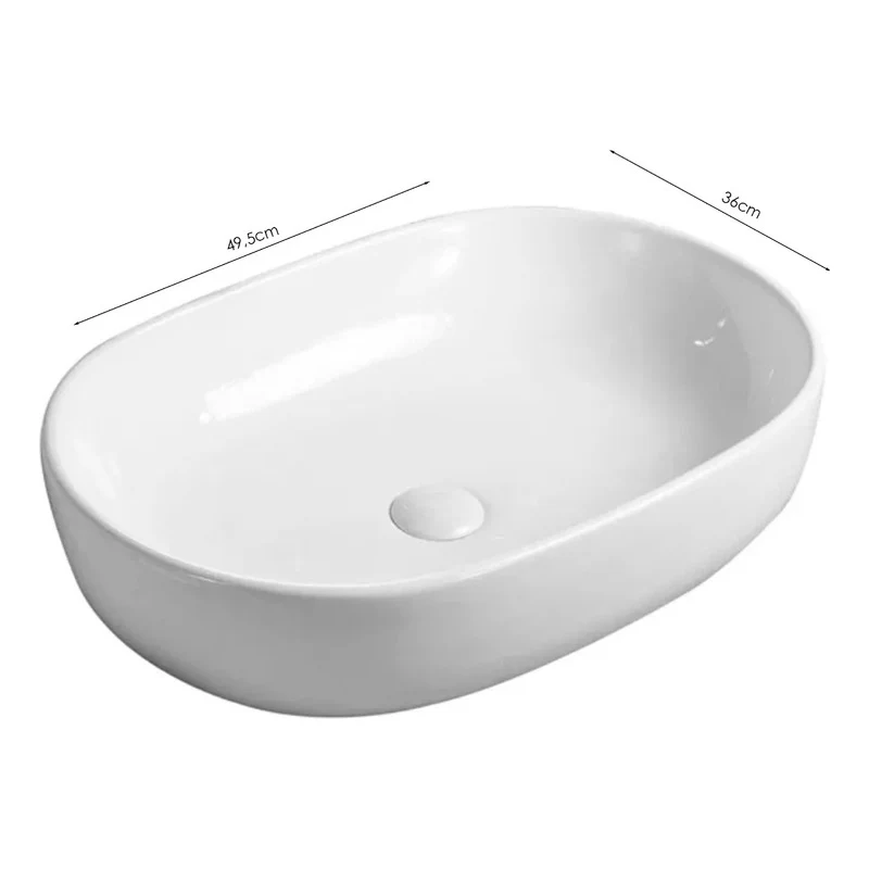 Lavamanos De Sobreponer Ceramica Blanco 49,5*36*13,5cm - Image 2