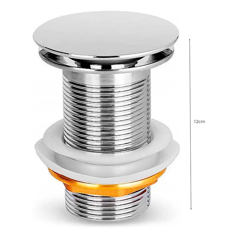 Desagüe De Push Para Lavamanos Sin Rebose En Bronce 12cm - Image 2