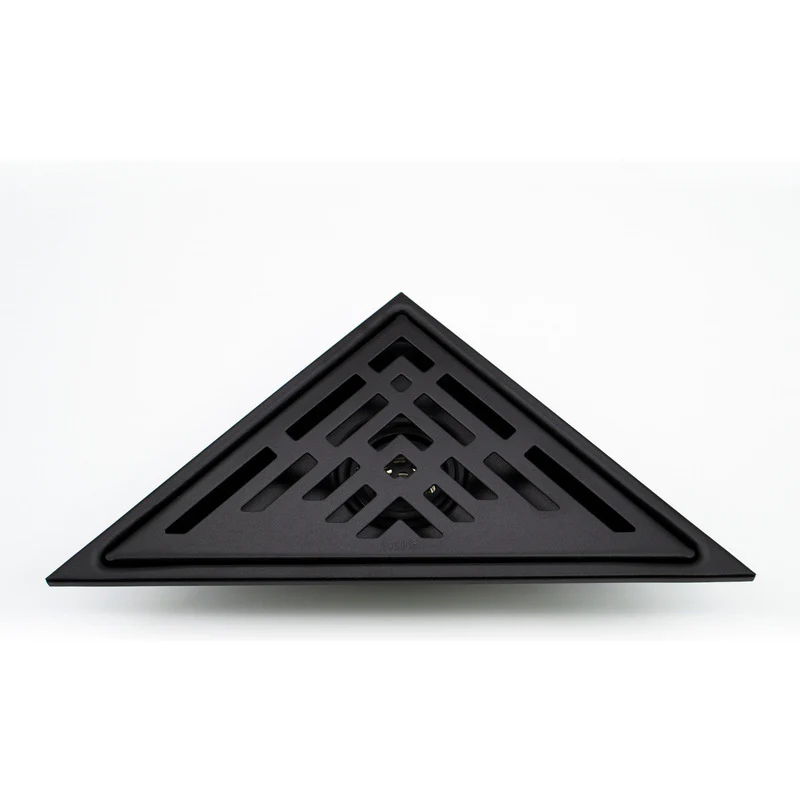 Rejilla De Piso Triangular En Acero Negro Mate 20x28cm