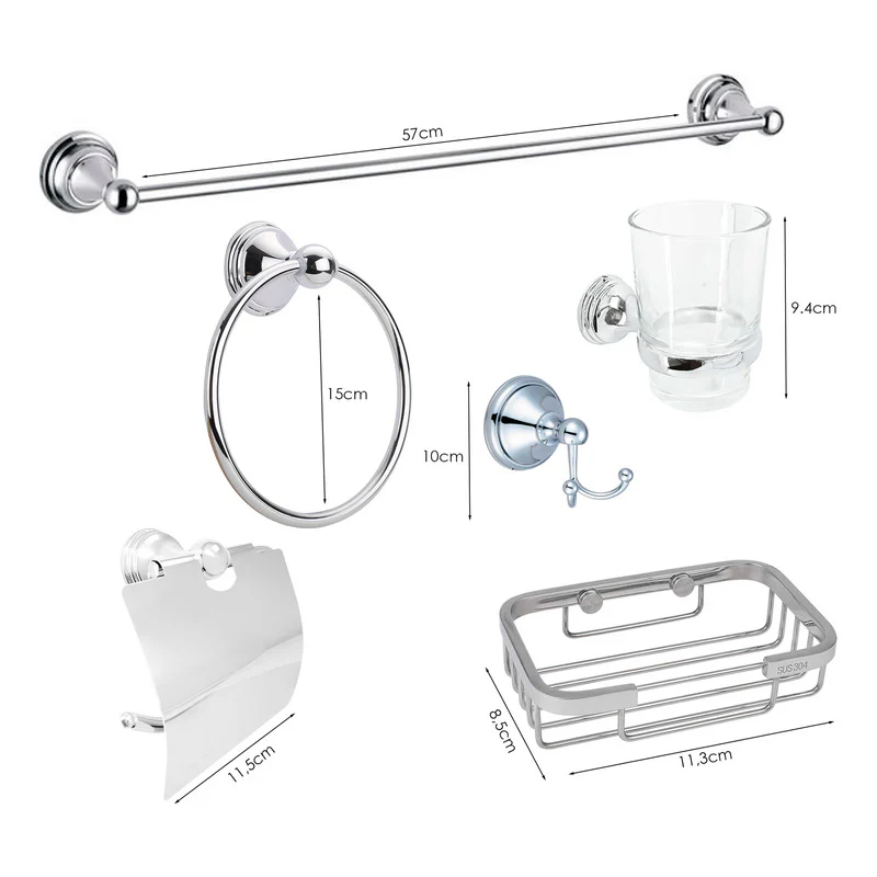 Juego De Accesorios Para Baño Metalico Cromado - Image 2