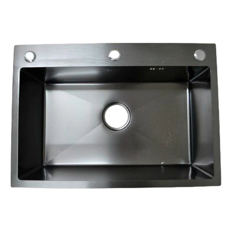 Lavaplatos En Acero 65*45*20cm Negro+accesorios