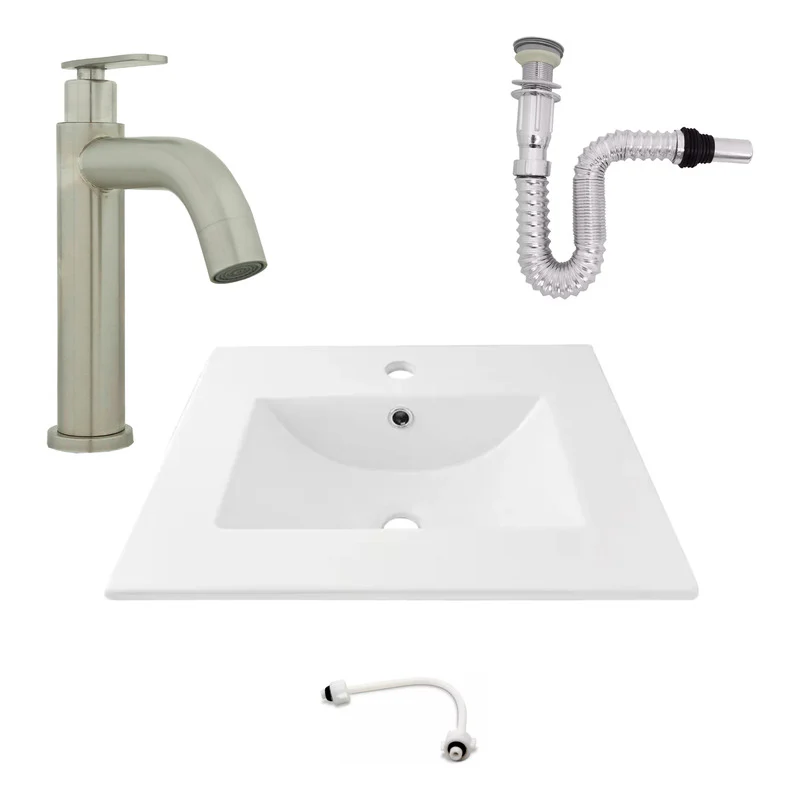 Kit Placa Lavamanos 51*46.5cm+griferia Agua Fr+push Flex. 15