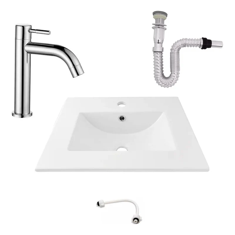Kit Placa Lavamanos 51*46.5cm+griferia Agua Fr+push Flex. 13