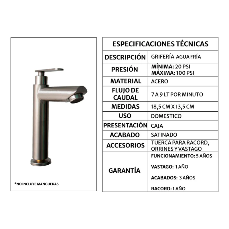 Kit Placa Lavam. 61*46.5cm+griferia Agua Fria+push Flex.10 - Image 2