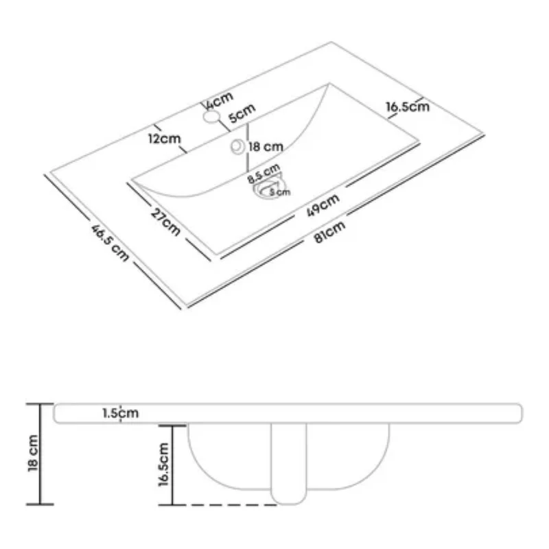 Kit Placa Lavamanos 81*46.5cm+griferia Agua Fria+push Flex.6 - Image 3