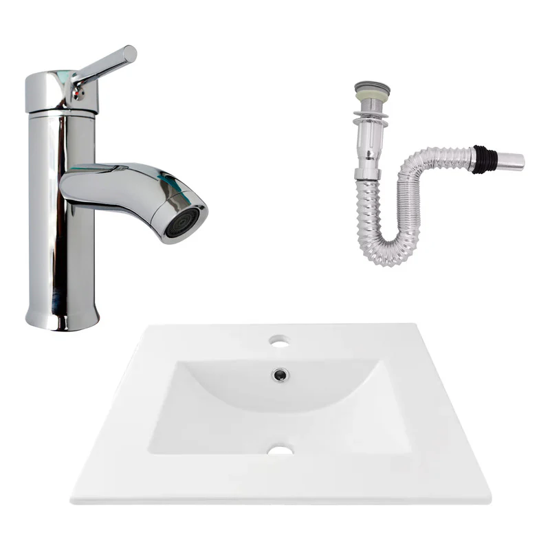 Kit Placa Lavamanos 51*40cm+griferia Monocontrol+push Flex24