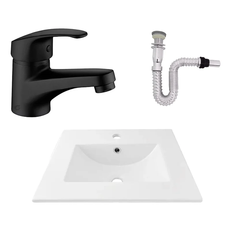 Kit Placa Lavamanos 51*40cm+griferia Monocontrol+push Flex29