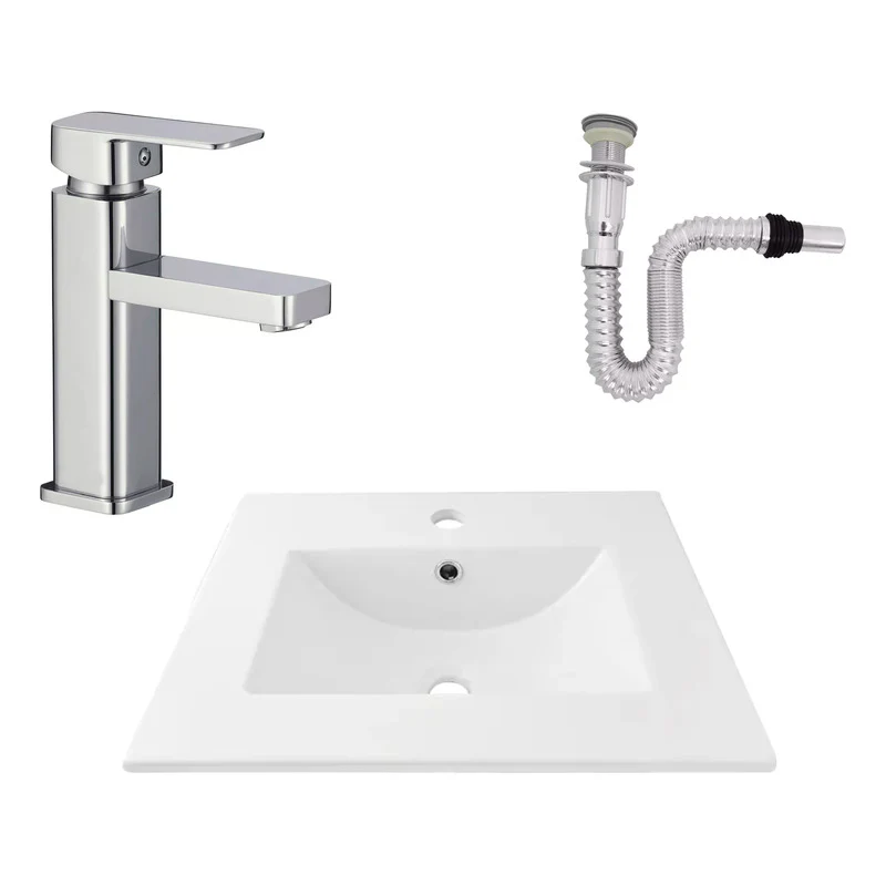 Kit Placa Lavamanos 51*40cm+griferia Monocontrol+push Flex27