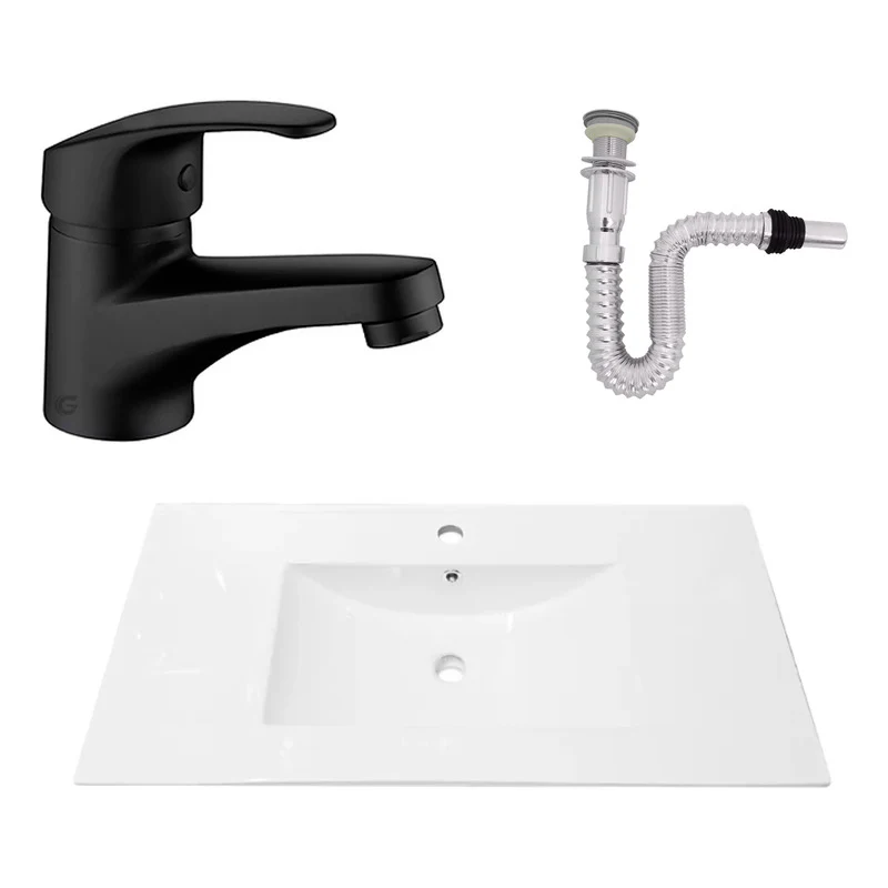 Kit Placa Lavaman.91*46.5cm+griferia Monocontrol+push Flex29
