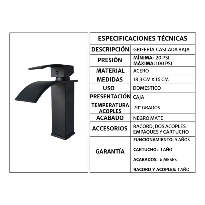 Combo Placa Doble Lavaman.121cm+grif.monocontrol+push Negr4 - Image 2