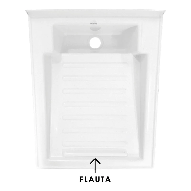 Lavadero Plastico 60*46cm Blanco Con Flauta - Image 2