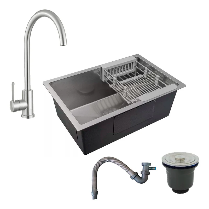 Combo Lavaplatos 60*45cm+griferia Plat.canella+accesorios
