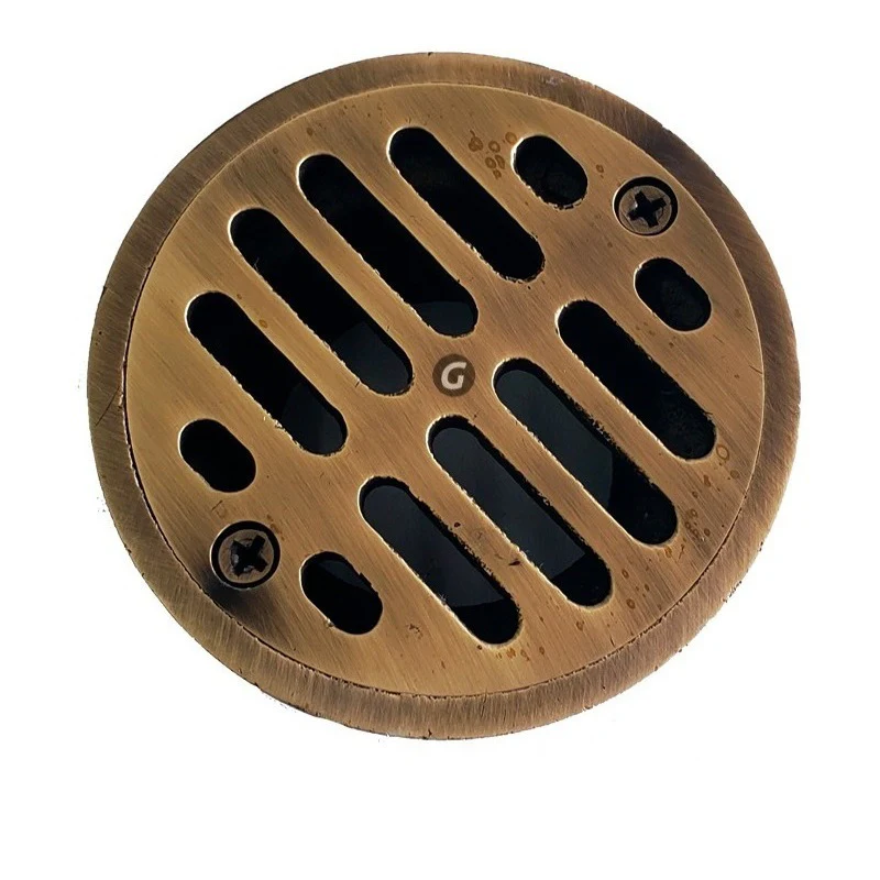 Rejilla Sifón De Piso De 3x2 Cobre Antiguo Vitage
