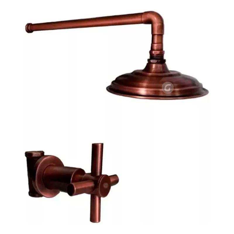 Ducha Cobre Antiguo 14cm Y Registro De Ducha- Vitage