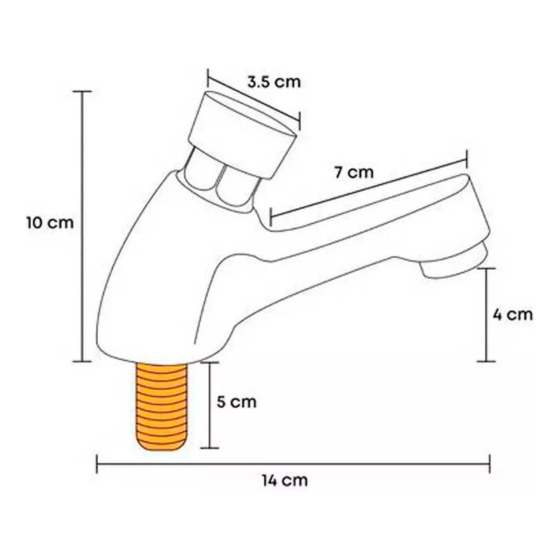 Llave Lavamanos De Push Selle Automático. - Image 4